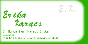 erika karacs business card